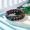 2Pcs 2 Style Natural Coconut & Gemstone Stretch Bracelets Set BJEW-JB07938-2