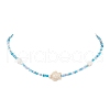 Summer Beach Sea Turtle Dyed Synthetic Turquoise & Glass Seed Beads Beaded Necklaces for Women NJEW-JN05081-02-1