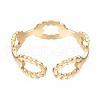 304 Stainless Steel Oval Wrap Open Cuff Ring RJEW-T023-18G-2
