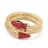 Snake Alloy Rhinestone Bangles for Women BJEW-G085-01G-01-4