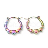 Ion Plating(IP) Rainbow Color 304 Stainless Steel Heart Wrap Hoop Earrings for Women EJEW-G293-13M-1