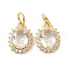 Brass Cubic Zirconia Charms ZIRC-C022-14G-1