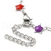 304 Stainless Steel Heart & Star Link Chain Bracelet BJEW-H325-01P-3