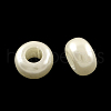 ABS Plastic Imitation Pearl Rondelle Large Hole European Beads MACR-S256-A41-1