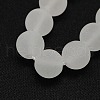 Frosted Natural Gemstone Quartz Crystal Round Beads Strands G-L093-6mm-04-2