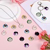 18Pcs 6 Style Printed Alloy Pendants ENAM-SZ0004-08-3