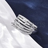 Brass Micro Pave Clear Cubic Zirconia Finger Rings RJEW-S398-01P-3