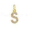 Brass Cubic Zirconia Pendants with Jump Rings FIND-PW0024-09S-1