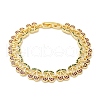 Brass Micro Pave Cubic Zirconia Link Bracelets for Women BJEW-Z126-05G-02-4