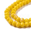 Electroplate Opaque Solid Color Glass Beads Strands EGLA-A034-P8mm-L02-3