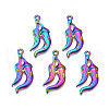 Rack Plating Rainbow Color Alloy Pendants PALLOY-S180-327-1