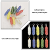 CHGCRAFT 10Pcs 10 Colors Synthetic Luminous Stone Double Terminal Pointed Dyed Pendants G-CA0001-71-3