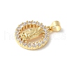 Brass Micro Pave Clear Cubic Zirconia Pendants ZIRC-I071-02G-02-2