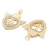 Brass Pave Cubic Zirconia Pendants KK-U009-10A-G-2