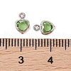 Heart Rack Plating Brass Glass Pendants KK-S385-01P-02-3