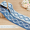 5M Ethnic Style Polyester Rhombus Jacquard Ribbon OCOR-WH0101-19B-4