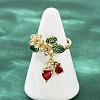 Brass Micro Pave Cubic Zirconia Cuff Rings for Women RJEW-F182-08A-G-1