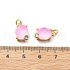 Oval Brass Micro Pave Cubic Zirconia Pendants KK-L237-020G-05-2