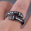 Stainless Steel Word Open Cuff Ring FIND-PW0020-16G-3