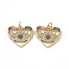 Brass Colorful Cubic Zirconia Pendant KK-E068-VA184-2-2