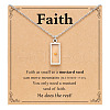 Rectangle 216 Stainless Steel Mustard Seed Pendant Necklaces for Women WG511AE-08-1