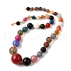 Natural Mixed Stone & Glass Round Beads Strands X-G-C188-01-4