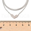 201 Stainless Steel Love Heart Pendant Double Layer Necklaces for Women NJEW-D307-03P-3