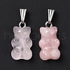 Natural Rose Quartz Pendants X-G-G854-01P-06-3