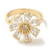 Brass Micro Pave Cubic Zirconia Rings for Women RJEW-E295-44G-2