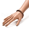 Frosted Round Natural Leopard Skin Jasper Beads Stretch Bracelet for Men Women BJEW-JB06809-5