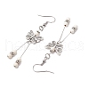 Butterfly 304 Stainless Steel Tassel Dangle Earrings EJEW-JE06422-01-4