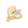 Brass Pave Cubic Zirconia Pendants KK-U062-35G-2