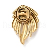 Wing 304 Stainless Steel Pave Cubic Zirconia Brooches for Backpack Clothes JEWB-Z041-01G-2