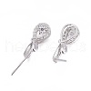 Anti-Tarnish Rhodium Plated 925 Sterling Silver Pendant Bails X-STER-L058-019P-2