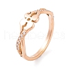 304 Stainless Steel Flower Finger Ring RJEW-C086-03-RG-1
