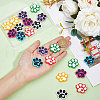 DICOSMETIC 21Pcs 7 Colors Dog Paw Print Food Grade Eco-Friendly Silicone Focal Beads SIL-DC0001-31-3