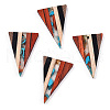 Transparent Resin & Walnut Wood Pendants RESI-TAC0017-50-B02-3