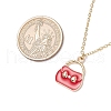 Alloy Enamel Handbag Pendant Brass Cable Chain Necklaces for Women NJEW-JN05273-3