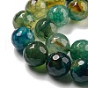 Faceted Natural Dragon Veins Agate Beads Strands G-F447-12mm-P04-4