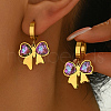 Fashionable Stainless Steel Bowknot Hoop Earrings AO5773-2-1