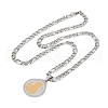 Teardrop with Father St. Benedict Pattern 304 Stainless Steel Pendant Necklaces for Men Women NJEW-K283-19G-2