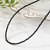 Natural Black Spinel Beaded Necklaces NJEW-K114-A-A20-1