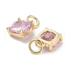 Brass Micro Pave Cubic Zirconia Charms KK-C051-15G-02-2
