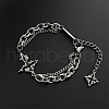 Stylish Dark Cross Stainless Steel Link & Charm Bracelets PW-WGB6681-01-4