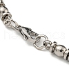 Two Tone 304 Stainless Steel Column Link Chain Bracelet BJEW-B078-35BP-3
