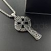 Stainless Steel Viking Cross Pendant Necklaces Vintage Punk Personalized Jewelry DA3214-1