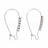 304 Stainless Steel Hoop Earrings Findings Kidney Ear Wires STAS-N092-138A-01-1