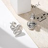 Rack Plating Brass Micro Pave Clear Cubic Zirconia Stud Earrings EJEW-K299-01P-V-3