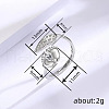Fashionable Brass Cubic Zirconia Cuff Rings FS-WGAF8F3-05-4