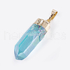 Electroplated Natural Quartz Crystal Pendants G-P356-13A-3